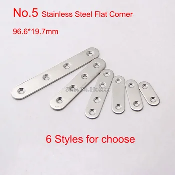 

HOT 100pcs/lot 96.6*19.7mm Stainless Steel Flat Corner Brace Fixed Angle Plate Connector Repair Bracket Furniture Hardware K164