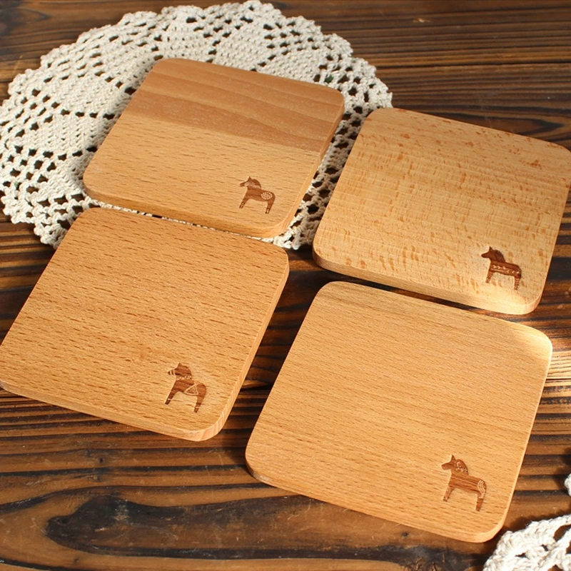 Wooden Table Coasters Anti Hot Pad Cork Mat Round Placemat Aliexpress