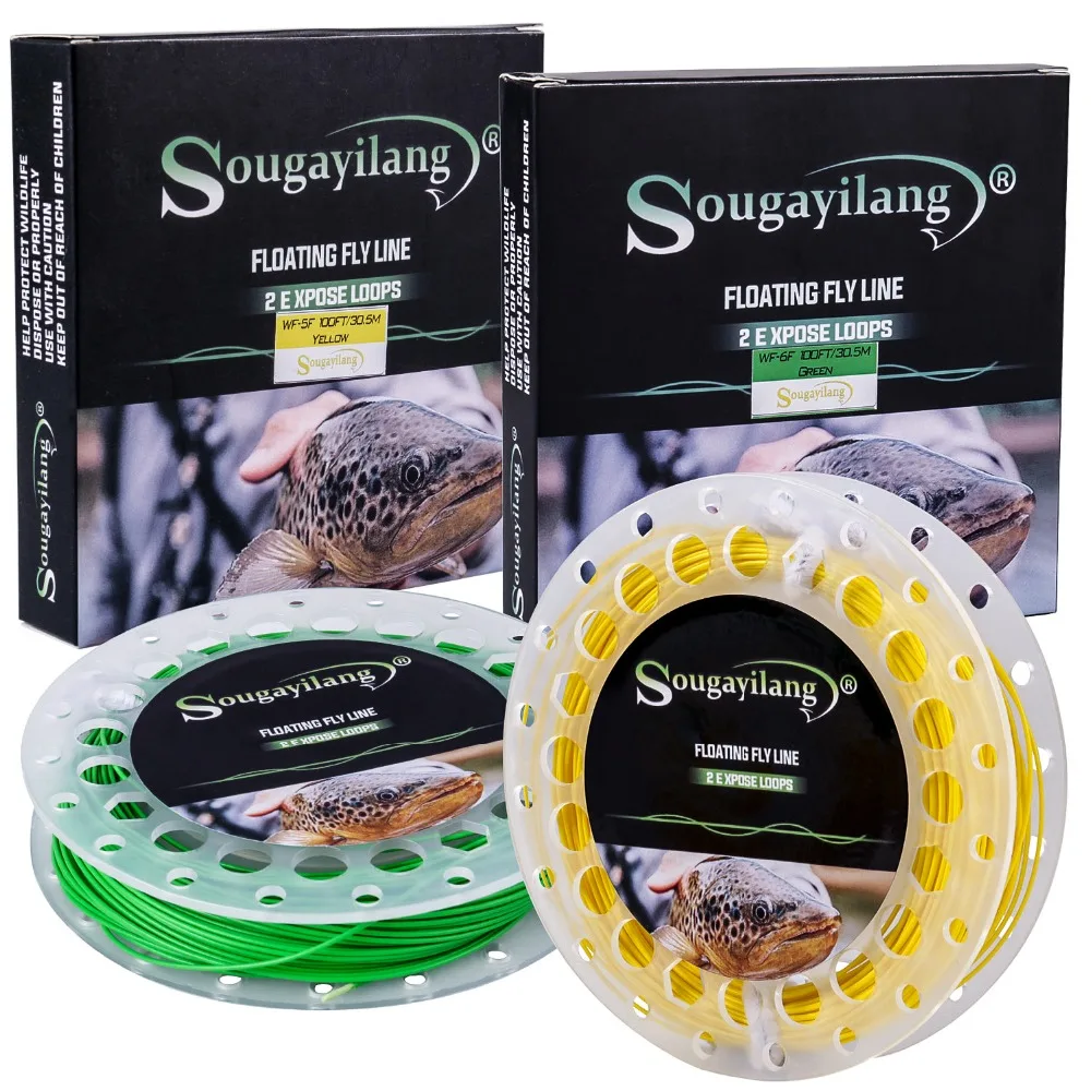 Sougayilang 100FT Fly Line WF 4/5/6/7/8F Вес вперед плавающая Fly леска со сварными петлями Новое поступление высокое качество