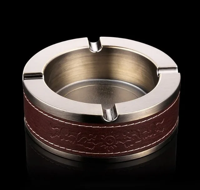 High End Luxury Office Desktop Ashtrays Smoking Accessories Fashion High End Luxury Office Desktop Ashtrays Smoking Accessories Fashion Round Ash Tray Leather Portable