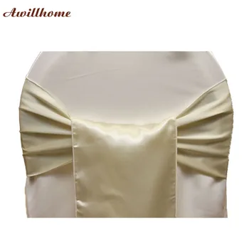 

200pcs chair covers sash bow wedding free shipping ivory satin sashes
