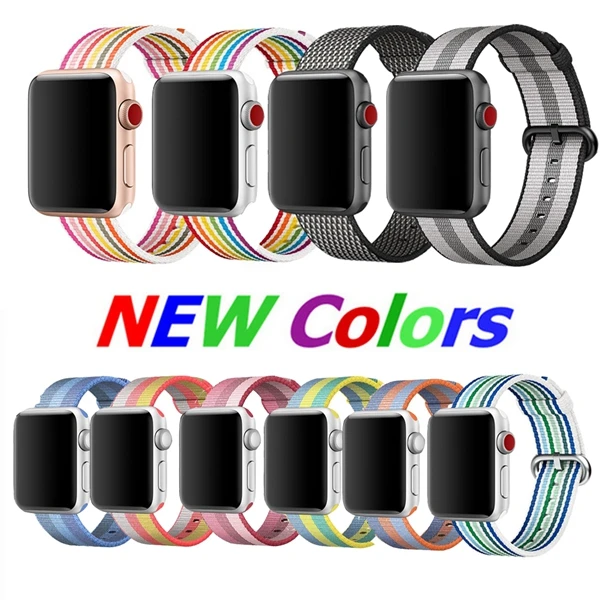 

Newest Nylon straps for iWatch 4 3 2 1 for Apple Watch band sport loop bracelet fabric 38mm 42mm 40mm 44mm