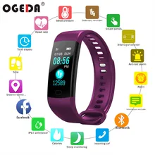 OGEDA 2019 Y5 Faixa de Relógio Inteligente Tela Colorida da Frequência Cardíaca Atividade rastreador De Fitness Pulseira VS Xiaomi Miband Inteligente Eletrônica 2(China)