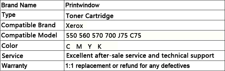 Printwindow совместимый картридж с тонером для принтера Xerox 550 560 570 700 J75 C75 4X/комплект