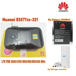 Huawei оригинальный E5577cs-321 4G Мобильный wi-fi-роутер, Карманный Wi-Fi роутер с 4g антенна 49dbi TS9 типа