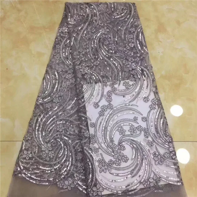 

Hot Sale french lace 5yards/lot cheap african sequins lace fabric 2019 high quality african tulle lace fabric f5