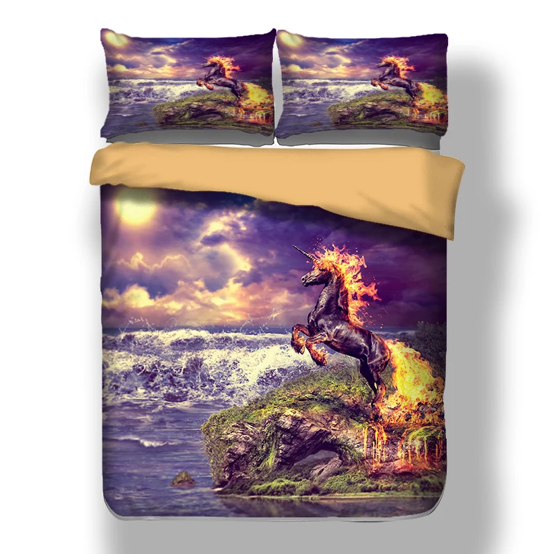 

Unicorn animal bedding set bed linen set Twin Full Queen King AU Super King UK Double Size Bedclothes Duvet cover quilt cover