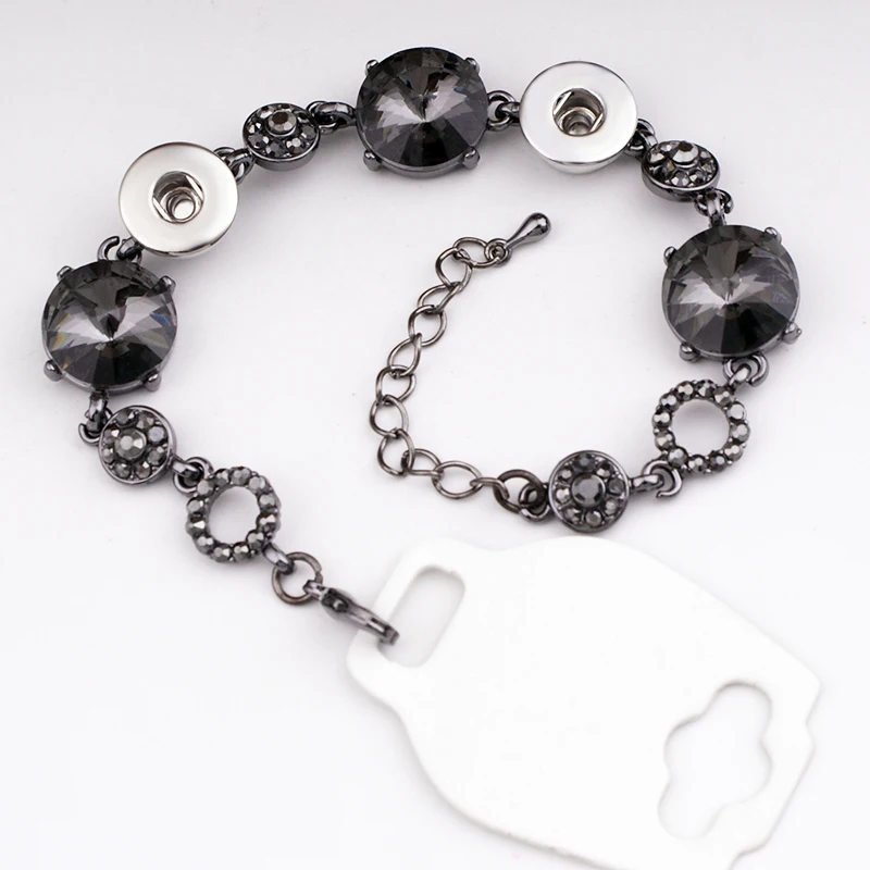

Crystal handmade, high quality 12mm snap button bracelet DIY JEWELRY GJ8662