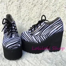 Princess sweet lolita shoes Loliloliyoyo antaina gothic Japanese design cos shoes custom thick bottom Zebra stripes shoes 9618
