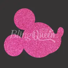 BlingQueen 12 шт./партия, блестящая рубашка с горячей фиксацией, переводит мотивы, Микки дизайн, цвета и размеры могут быть настроены