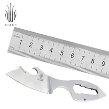 Kizer survival knife Crocotool fixed blade knife mini pocket tool knife small outdoor multi camping tools rescue sheath knife
