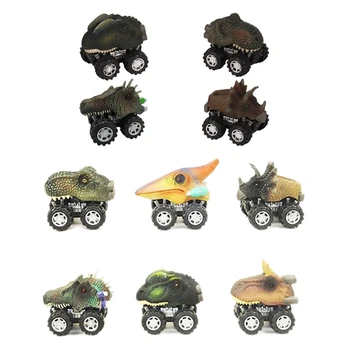 

4pcs/6pcs Pull Back Dinosaur Cars Dino Cars Toys Big Wheels Kids Christmas Gift For Boy
