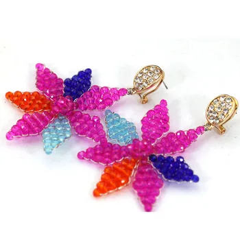 

Colourful Crystal Stick Earrings Fashion African Beads Earrings Accessories Wholesale 5 Pairs/lot Free Shipping ER033