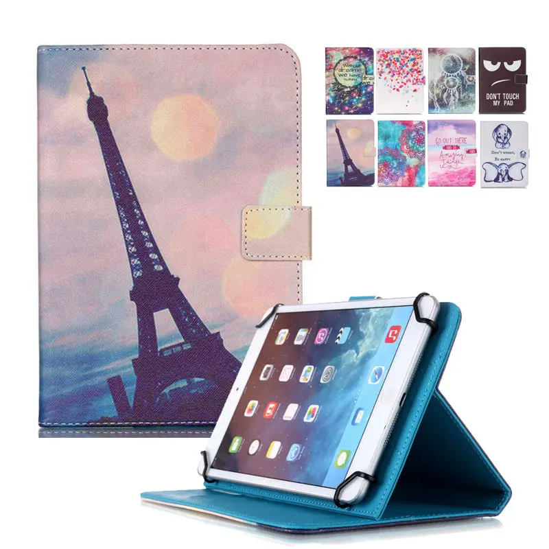

9.7"10"10.1"inch PU Leather Case Cover For EXEQ P-1040 10.1 inch funda tablet 10 universal cases+Center flim+pen KF553C