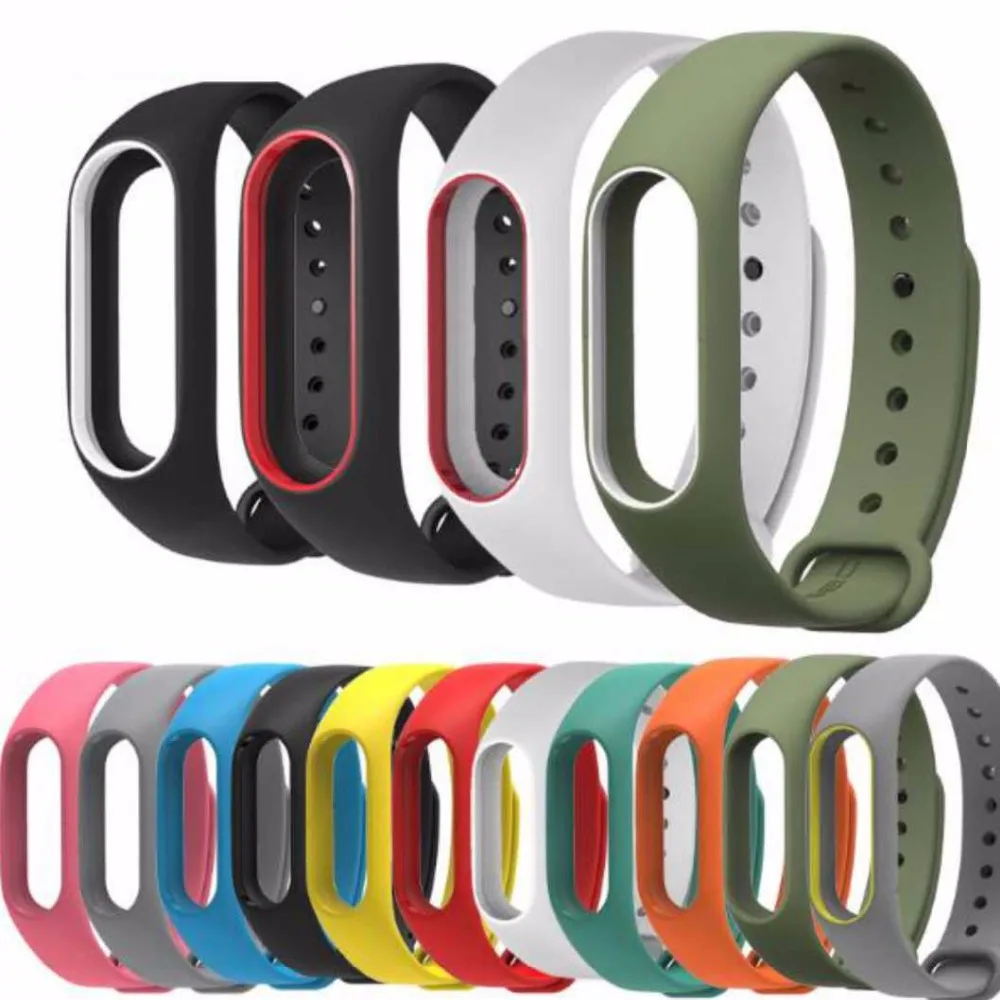 Цветные силиконовые ремешки на запястье для Xiaomi Mi Band 2 спортивные | Электроника