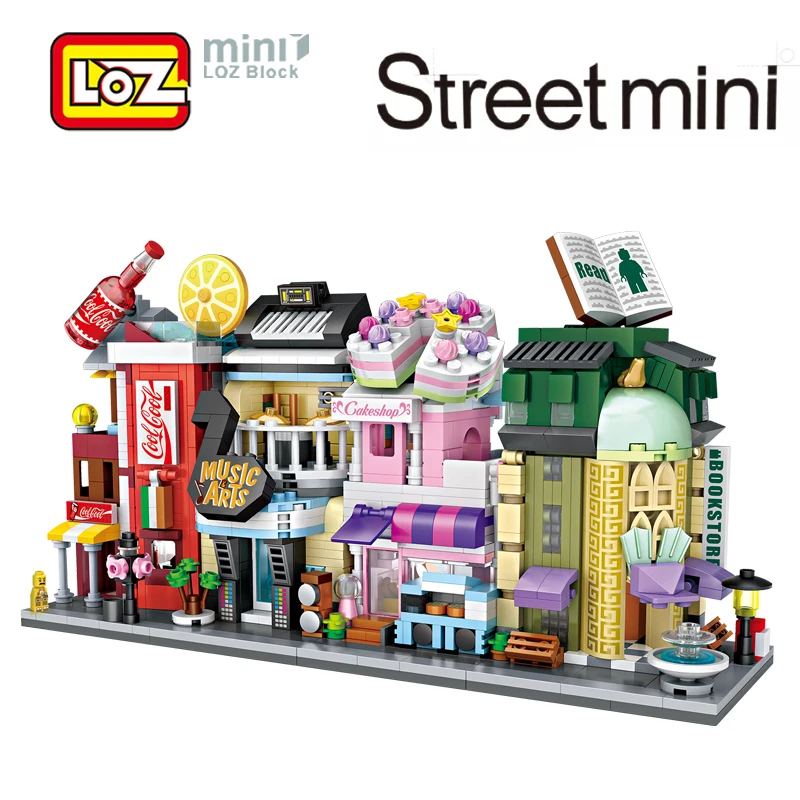 

LOZ Mini Street Town Building blocks Children Toy Store Musical Shop Cake Shop Bookstore Offical Authorized Distributer Gift