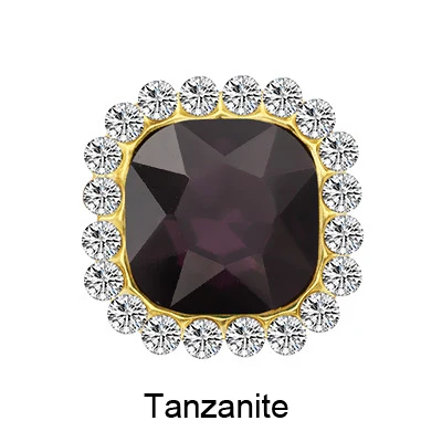 Tanzanite 20 шт./пакет квадратном каблуке с украшением в виде кристаллов стеклянные стразы с кристальными пуговицами faltback пришить Стразы Diy аксессуары - Цвет: Tanzanite
