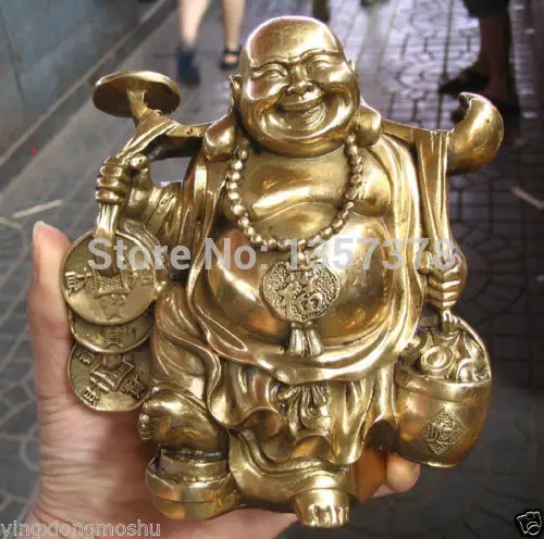 

shitou 00543 Elegant Buddha Maitreya of wealth happiness Buddha bronze statue