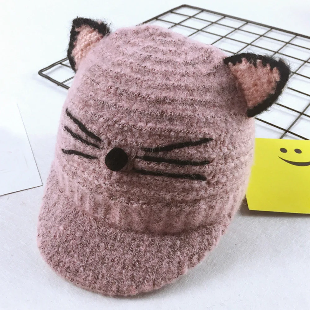 New fashion Children's cat ear with velvet cap cute baby Kids Girls