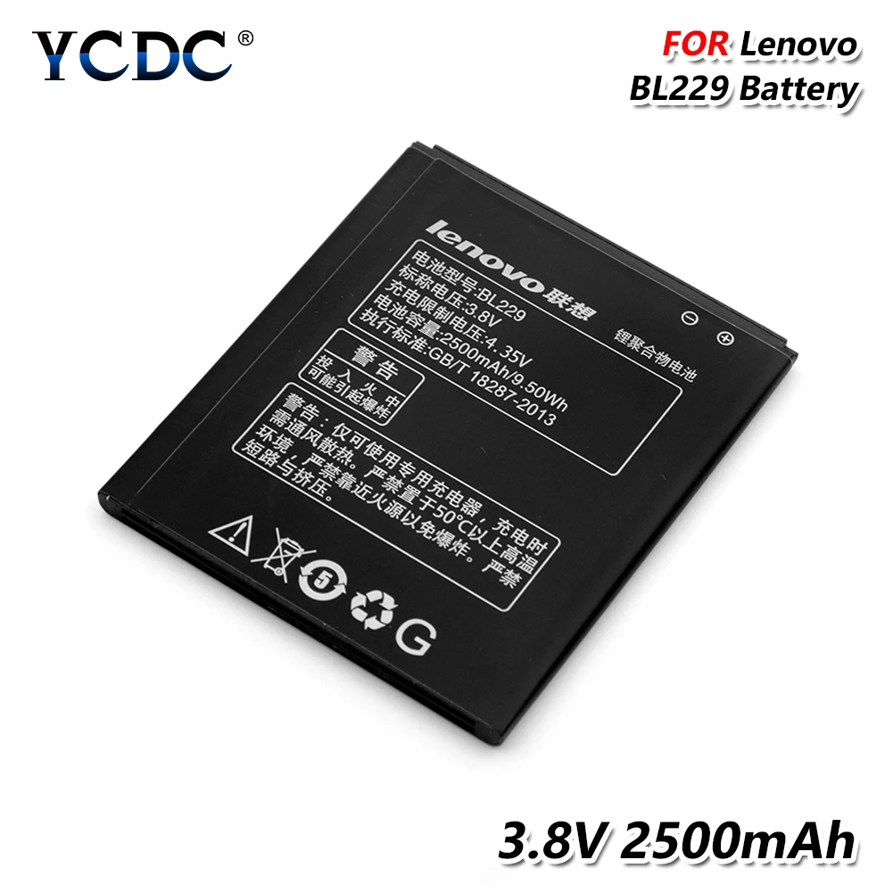 

High Performance BL229 BL 229 Battery 3.8V 2500mAh For Lenovo A8 A806 A808T High Performance Rechargeable Phone Battery