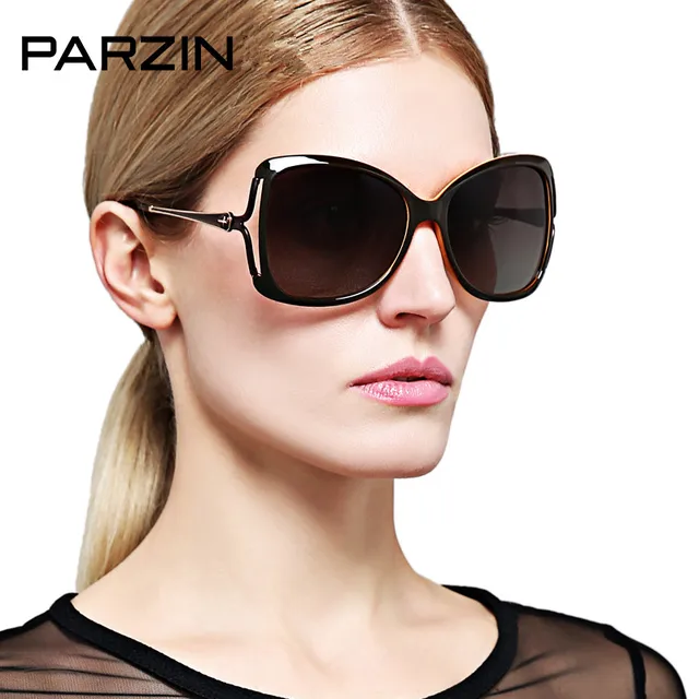 Cheap Parzin  Luxury Polarized Sunglasses Women Brand Design UV Sunglasses Spring Summer Female Sun Glasses With Case Black 9251