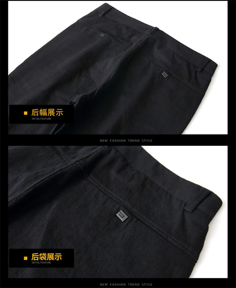 New 2018 Mens Casual Pants Fashion Business Male Cotton Slim Pant Straight Trousers Long Pants Solid Color 28-42 (6)