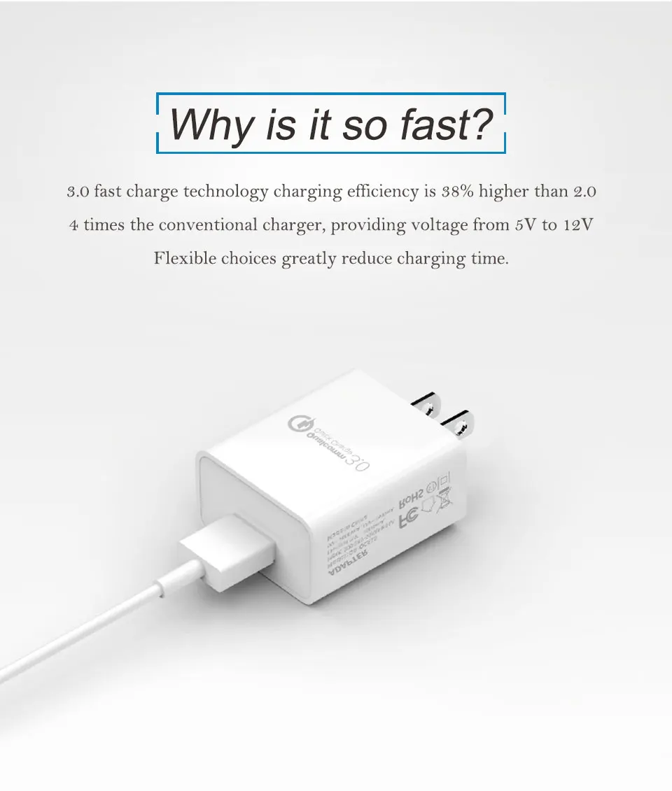 US Adapter USB Charger Mobile Phone Chargers USA Electrical Socket For Electronic Equipment in United States QC3.0 Fast Charging (3)