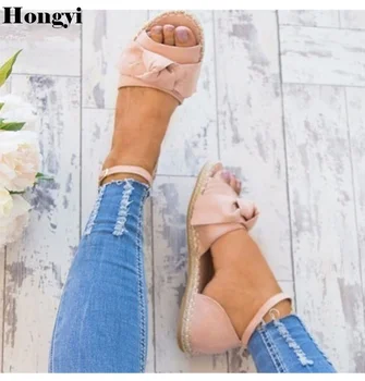 

Summer women Espadrilles ballet flats shoes Leather Ankle Wrap Buckle soft comfortable ladies casual shoes Pink Black Grey Shoe