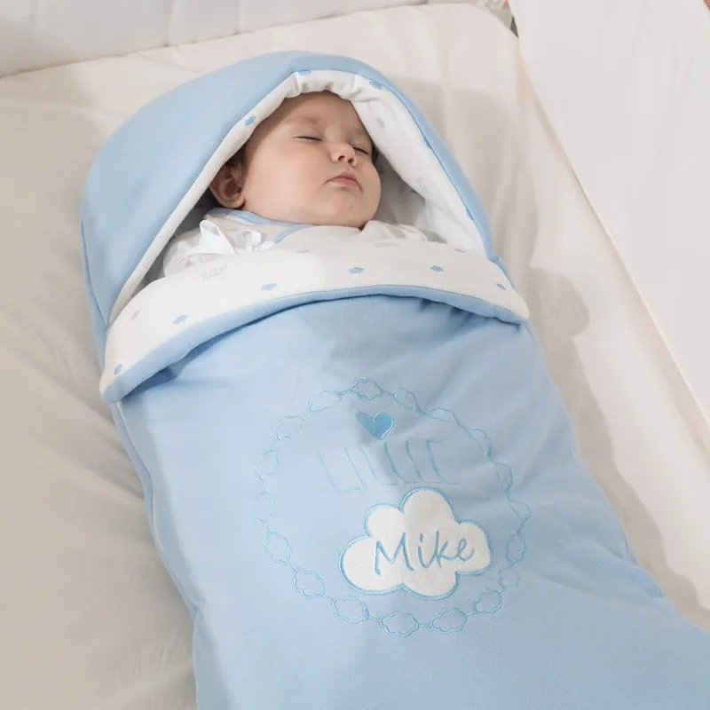 

Can Print Name Multifunction Baby Sleeping Bag,100% Cotton Baby Swaddle, Newborn Coating for 0-6 Months Kids 4 Seasons Available