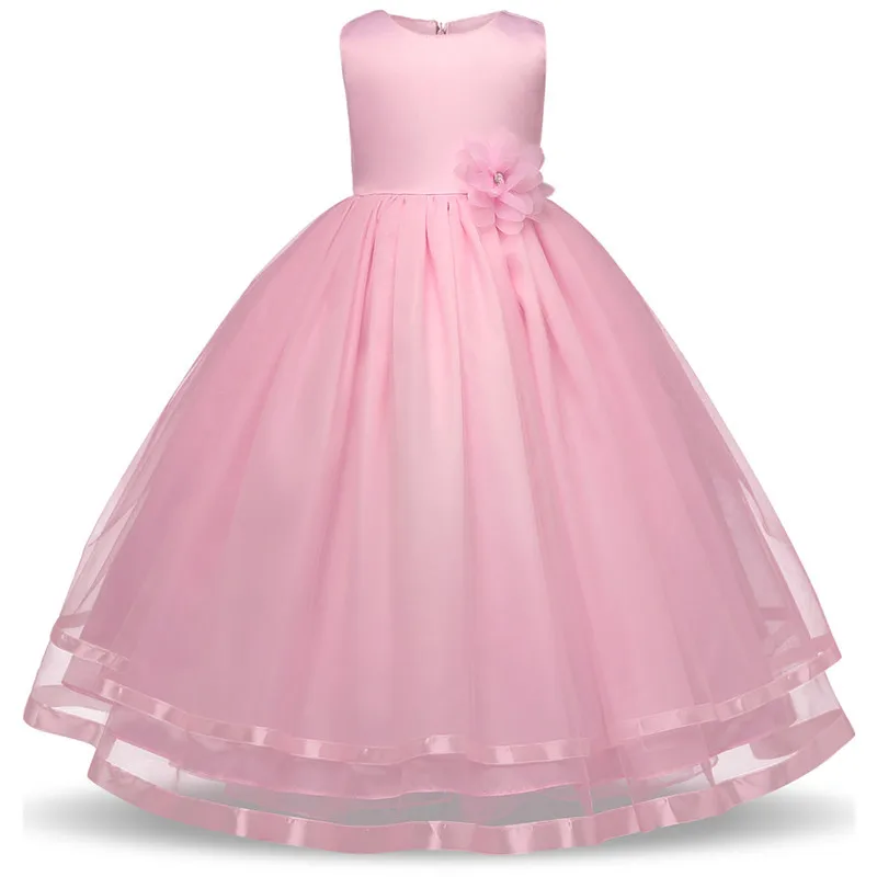 

Kid Bridesmaid Dresses for Girls Wedding Tulle Lace Long Girl Dress Elegant Princess Party Pageant Formal Gown for Teen Children