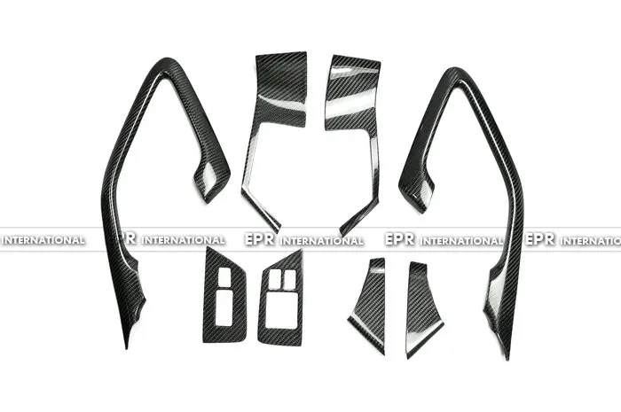 

Car Accessories Carbon Fiber Interior Door Trim Set 10pcs for 2009-2014 (LHD) Glossy Tuning Part Car Styling For Nissan R35 GTR