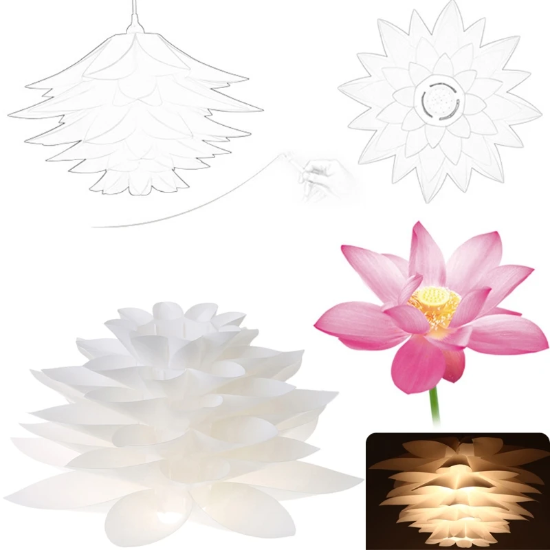 Стиль Мода DIY Lily Lotus IQ головоломка кулон абажур Кафе Ресторан Потолочный подвесной светильник
