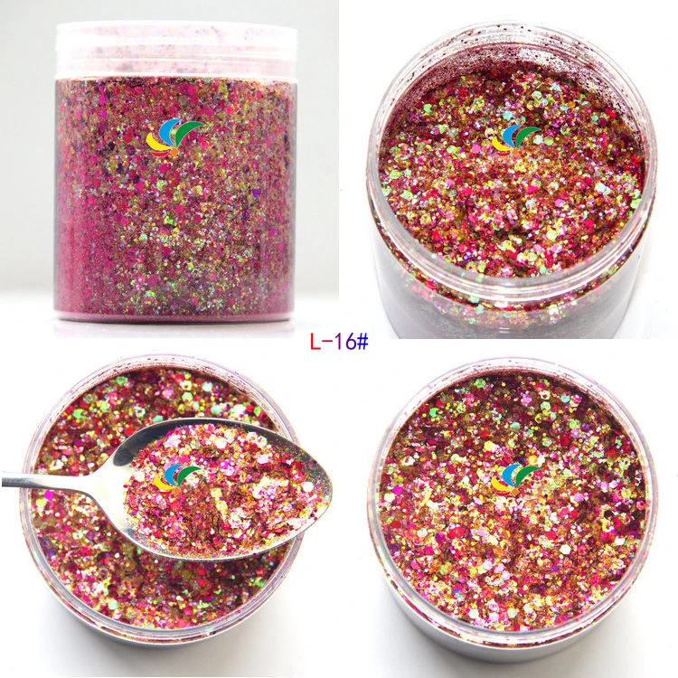 28 Colors Nail Glitter Mixed(50g bag1.76oz Grab Bag, Chunky Blend Glitter, Mixed Size Chunky Mix, Polyester Glitter Mixes,MT01