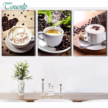 

3pcs,Coffee Landscape,diamond embroidery 5d diamond painting full diamond mosaic pictures of rhinestones home decor