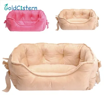 

2Colors Luxury dog Kennels princess bed lovely cool dog pet cat beds sofa teddy house with Bowknot