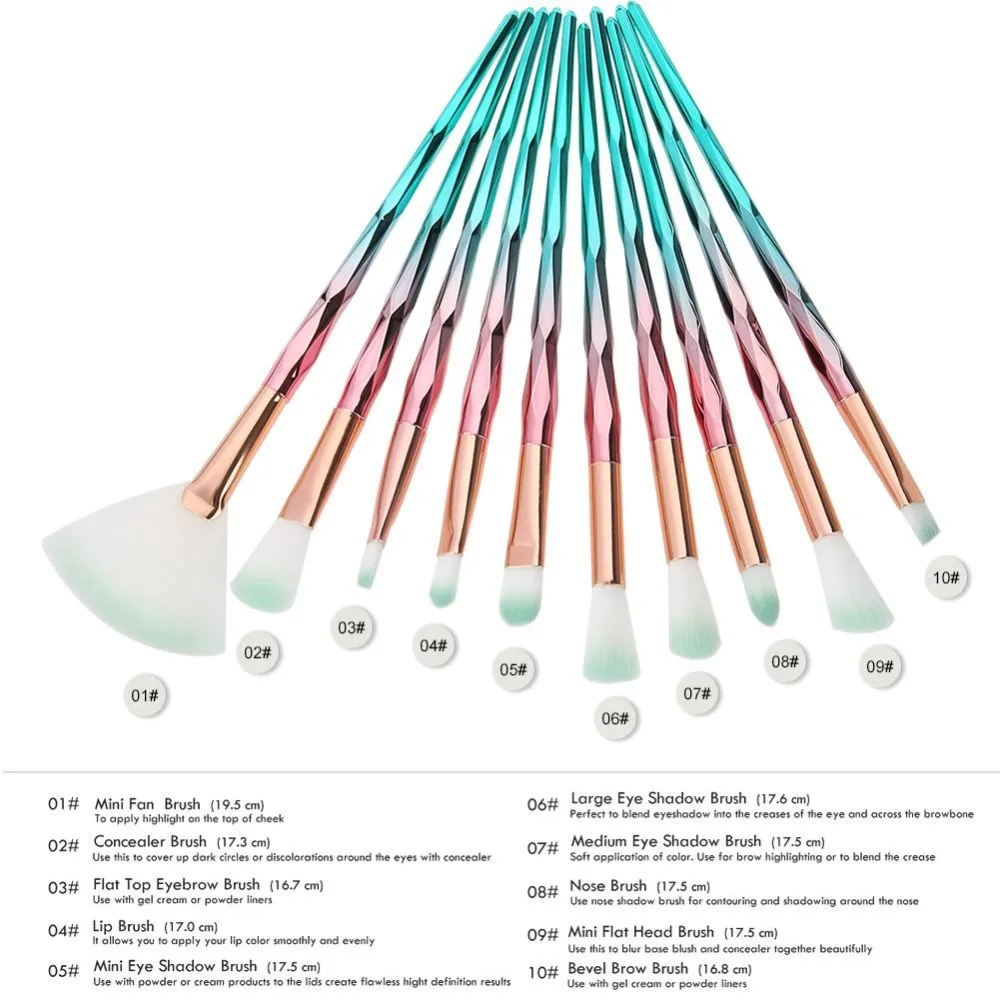 4/7/10 шт. Профессиональные кисти для макияжа Набор pincel maquiagem базы Пудра Тени смешивание Make Up Brush Cosemetics