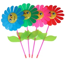 Уличная детская улыбка ветряная мельница в виде подсолнечника ветер Спиннер деревянная ручка детская игрушка газон сад двор вечерние украшения подарок случайный цвет