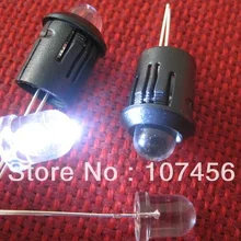100 шт 10 мм белый светодиодный+ светодиодный держатель лампы-Ультра яркий белый светодиодный 10 мм светоизлучающий диод для бесплатно светодиодный держатель/крышка