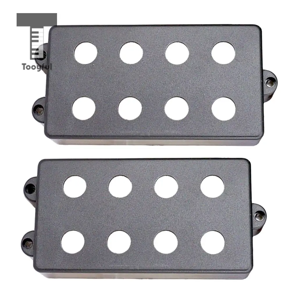 Tooyful 2Pcs Black Plastic Pickup Cover Humbucking Open Double Coil for 4-6 String Electric Bass