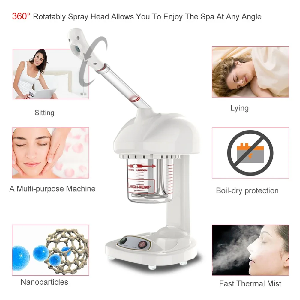 Original Advanced Ionic Spraying Machine Facial Sauna Spa Steamer Ozone Vaporizer Beauty Instrument