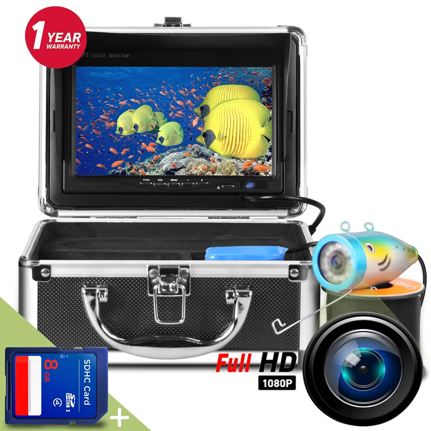 

Underwater Fishing Camera Portable Fish Finder DVR 7 inch Color LCD Monitor HD 700TVL CCD 30M Cable IR Infrared for Ice Lake