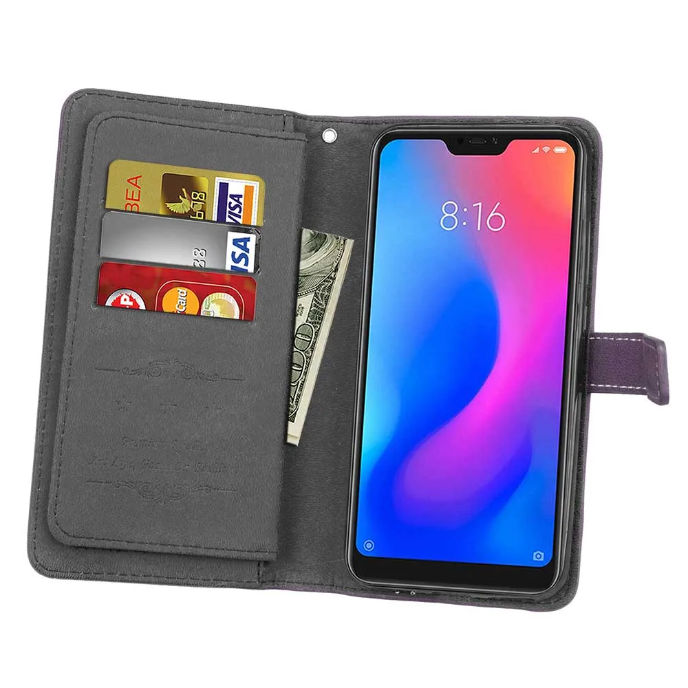 Кожаный чехол для Xiaomi mi 6X, защитный чехол для Red mi 6 Red mi 6Pro Red mi 6A, чехол-держатель для карт 9