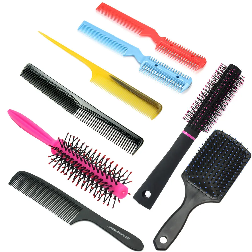 

2 Pcs Randomly Sent Professional Hair Brush Comb Razor Hair Cutting Thinning Trimmer Comb with Blade Combs Hair Styling Tool
