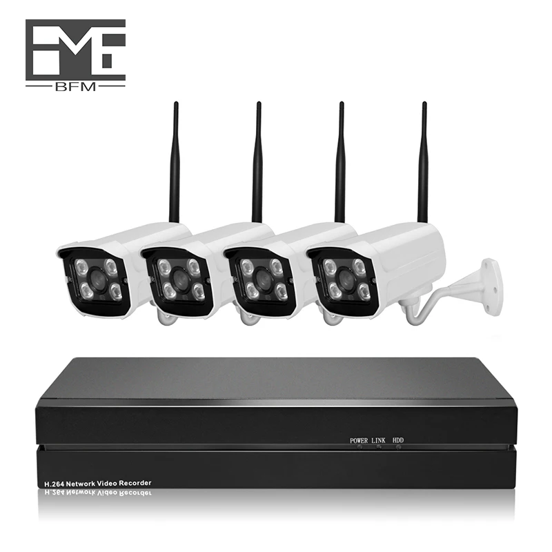 

BFMore 4CH H.265 2.0MP NVR Kit CCTV System Wireless IP Camera Waterproof Wife Outdoor Video Security camera Set Night Vision