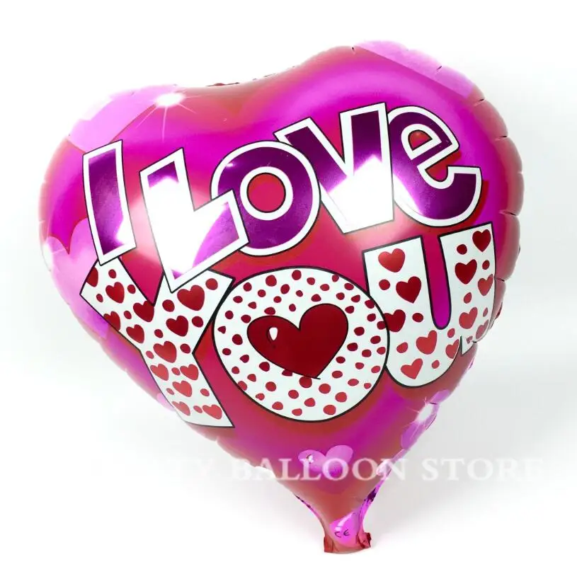 

3pcs/lot heart shape mylar globos foil balloons 18 inch helium balloons I love you Wedding Decoration Metallic Balloon Pink Ball