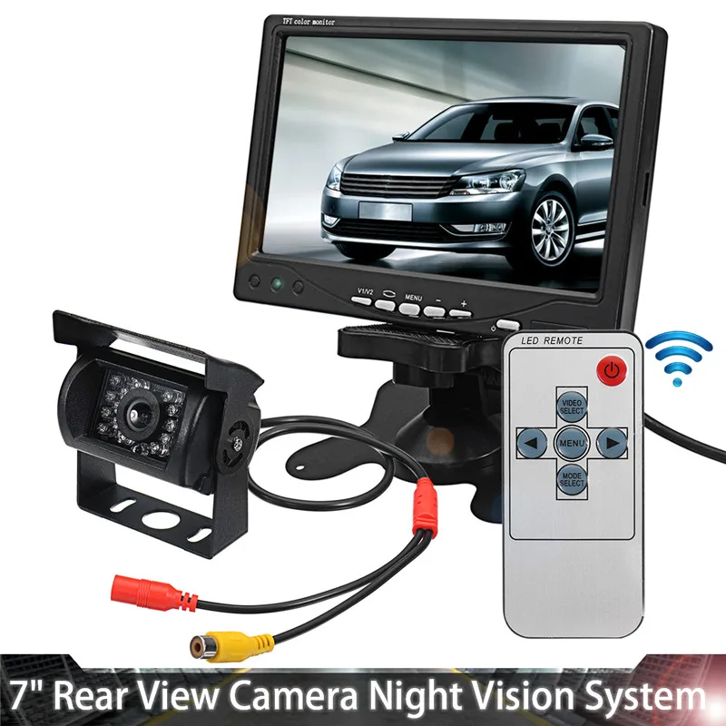 

7inch Car Monitor Rear View Camera TFT LCD Rearview Display Monitor Remote control Night vision View Camera Universal for Truck