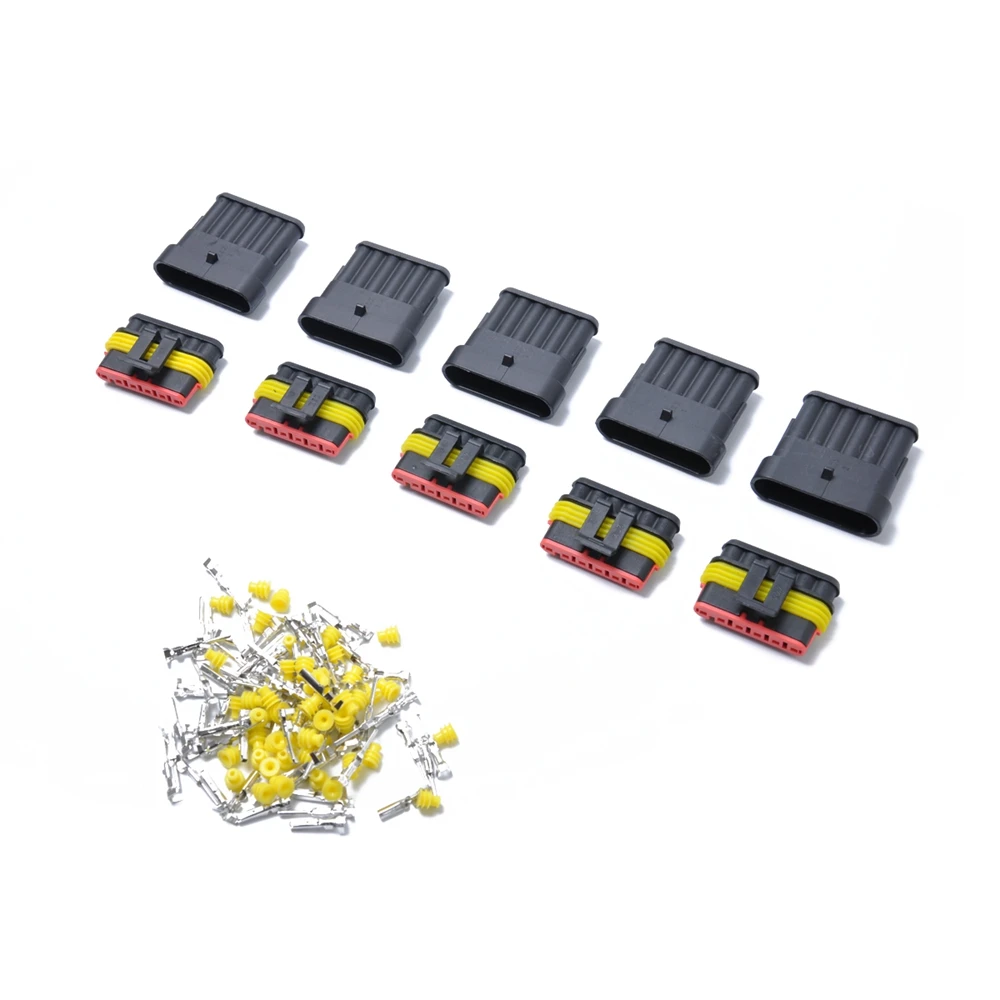 10 Kits 6 Pins Way Sealed Waterproof Electrical Wire Connector Plug