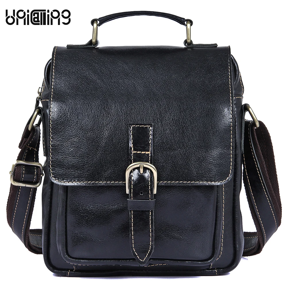 

UNICALLING quality leather men messenger bag classy genuine leather male shoulder bag cross body for men
