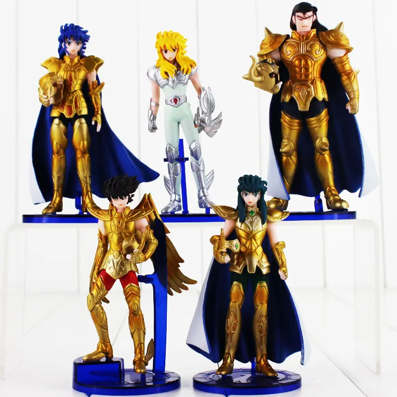 5 шт./партия Seiya Knights of The Zodiac Shiryu Shun Hyoga Jabu Seiya ПВХ фигурки кукол Коллекция Модель игрушки