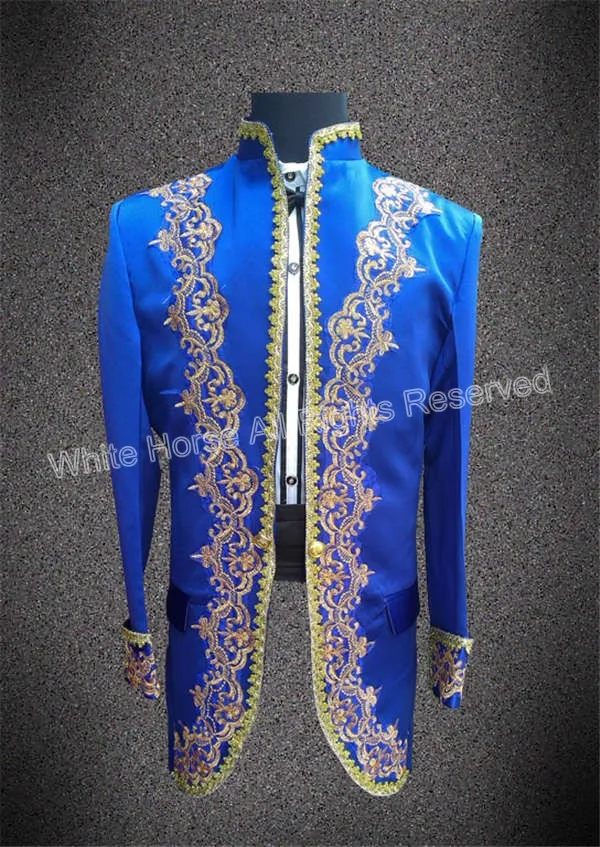 Tailcoat font b jacket b font mens top pantalones erkek takim elbise traditional men blazer blue